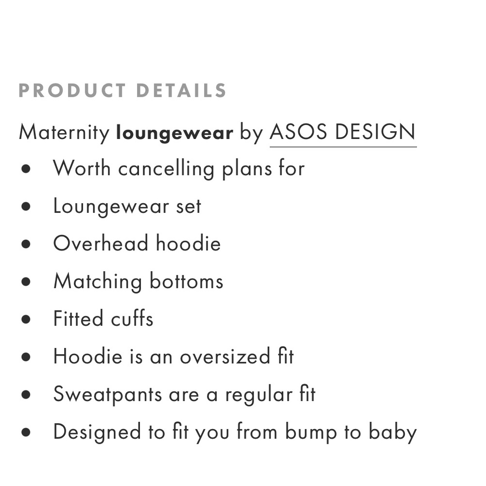 ASOS Maternity Lounge Set - Size 6US - Picture 6 of 6